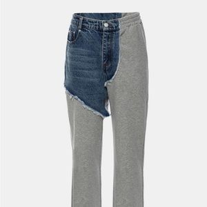 GAWQO two-tone denim pants